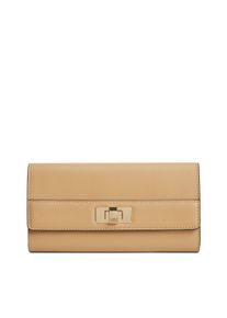 Geldb&ouml;rse Tommy Hilfiger "TH MODERN LARGE FLAP WALLET", Damen, beige, Lederimitat, Kleinlederwaren Geldb&ouml;rse, Damen Portemonnaie, Geldbeute mit goldfarbenen Accessoires