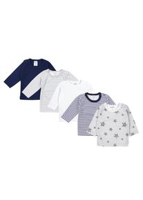 Langarmshirt TUPTAM "Shirt Baby Jungen Langarmshirt 5er Set", M&auml;dchen, Gr. 74, grau (mehrfarbig 6), Obermaterial: 100% Baumwolle CO., Shirts Langarmshirt