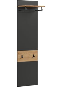 Garderobenpaneel Home Affaire "REHAT, TOPSELLER, H&ouml;he 165 cm, Hutablage, 2 Haken, Garderobenstange", basalt grau, artisan eiche nachbildung, B:45cm H:165cm T:29cm, Holzwerkstoff, Garderobenpaneele, Garderobenpaneel, Paneel, Wandboard, Garderobe, Garderobenleiste, Garderobenboard