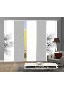 Schiebegardine Home Wohnideen "KESSI 5er SET" Gr. 1, grau, B:60cm H:245cm, Polyester, Gardinen, Schiebegardine, Schiebevorhang Digidruck 5er Set KESSI