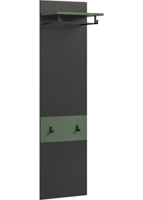 Garderobenpaneel Home Affaire "REHAT, TOPSELLER, H&ouml;he 165 cm, Hutablage, 2 Haken, Garderobenstange", basalt grau, smoke gr&uuml;n, B:45cm H:165cm T:29cm, Holzwerkstoff, Garderobenpaneele, Garderobenpaneel, Paneel, Wandboard, Garderobe, Garderobenleiste, Garderobenboard