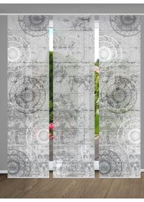 Schiebegardine HOME IN GREEN "MANDRIGA" Gr. 1, grau, B:60cm H:245cm, Polyester, Gardinen, Schiebegardine, SET DIGITALDRUCK,BAMBUSOPTIK RECYCELT