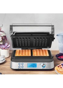 Gastroback Waffeleisen "42424 Advanced Control", silber (silberfarben), B:33cm H:13,4cm T:29cm, Waffeleisen, Waffeleisen
