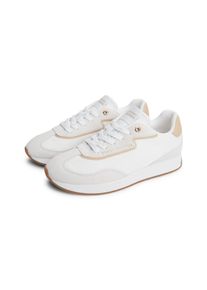 Sneaker Tommy Hilfiger "TH RETRO RUNNER MIX", Damen, Gr. 42, ecru, rose, Lederimitat, Textil, Veloursleder, Schuhe Sneaker, Freizeitschuh, Halbschuh, Schn&uuml;rschuh mit seitlicher Logopr&auml;gung