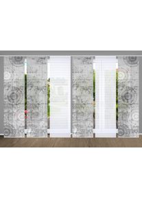 Schiebegardine HOME IN GREEN "MANDRIGA" Gr. 1, grau, B:60cm H:245cm, Polyester, Gardinen, Schiebegardine, SET DIGITALDRUCK,BAMBUSOPTIK RECYCELT