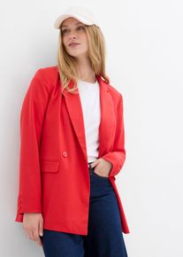 bonprix Oversize-Blazer, rot, Gr.52, L&auml;ssiger Doppelreihiger Blazer, aus Viskose