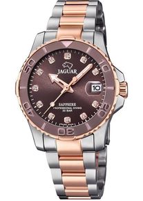 Quarzuhr Jaguar "Executive Diver", rosa (ros&eacute;goldfarben, edelstahlfarben, braun), Armbanduhren, Damen, Quarzuhr, Armbanduhr, Damenuhr, Saphirglas, Swiss Made, Edelstahlarmband