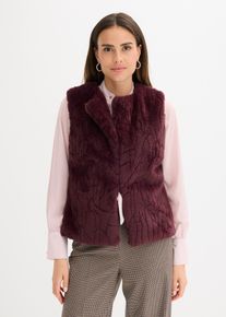 bonprix Femei Vestă din imitație de blăniță, roşu, 40