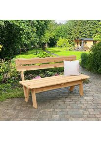 Gardenson Gartenbank, Naturfarben, Holz, Spie&szlig;tanne, 62x82.5x150 cm, FSC 100%, mit R&uuml;ckenlehne, Holzm&ouml;bel, Sitzgelegenheiten Holz, Holzb&auml;nke, Gartenb&auml;nke Holz