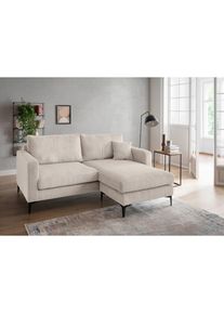 Livetastic Ecksofa, Beige, Metall, Uni, F&uuml;llung: Schaumstoff,Schaumstoff, L-Form, links montierbar, rechts montierbar, 204x153 cm, Made in EU, R&uuml;cken echt, Wohnzimmer, Sofas & Couches, Wohnlandschaften, Ecksofas