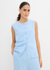 Stickad v&auml;st med somrig k&auml;nsla - bl&aring; - storlek 48/50 (XL) - bonprix