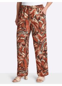 Webhose sheego, Damen, Gr. 58, Normalgr&ouml;&szlig;en, schoko, sand, bedruckt, 100% Viskose, bedruckt, gemustert, mehrfarbig, Hosen Webhose