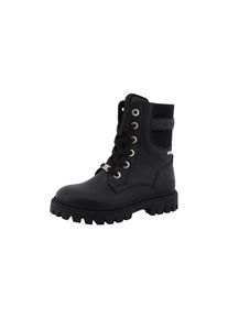 Winterboots Tom Tailor, M&auml;dchen, Gr. 40, schwarz, Elastischer Einsatz, Lederimitat, unifarben, Schuhe Winterboots, Schn&uuml;rstiefelette, Winterstiefelette mit TEX-Membran, bequeme Form
