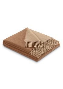 Wohndecke Biederlack "Soft Impression im Doubleface-Look", camel, beige, B:150cm L:200cm, Baumwolle, Kaschmir, Wohndecken, Wohndecke, Baumwolle-Kaschmir-Mix