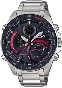 Smartwatch CASIO EDIFICE "ECB-900DB", silber (silberfarben, schwarz, silberfarben), Smartwatches, Herren, Smartwatch, Solaruhr, Armbanduhr, Herrenuhr, Android, iOS, Edelstahlarmband