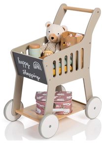Spiel-Einkaufswagen Musterkind "Rubus, warmgrau/natur", grau (grau, natur), Kinder-Einkaufswagen, KinderB:31cm H:61cm T:47cm, Holz, Spiel-Einkaufswagen, B:31cm H:61cm T:47cm