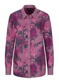 Hemdbluse GOLDNER "Kurzgr&ouml;&szlig;e Elegante Satinbluse mit Paisley-Design", Damen, Gr. 24, pink (beere, gemustert), Obermaterial: 100% Viskose CV., Modisch, gerade, Blusen Hemdbluse, Paisley-Patchdessin