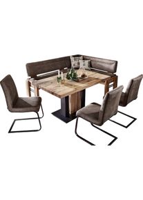 K+w Komfort & Wohnen Eckbankgruppe K+W KOMFORT & WOHNEN "Floyd", braun (braun 75, balkeneiche 437), B:163cm H:90cm T:203cm, Sitzm&ouml;bel-Sets, Eckbankgruppe, Stauraum-Eckbank, wahlweise rechts oder links langer Schenkel 203cm