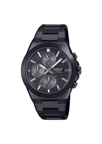 Solaruhr CASIO EDIFICE, schwarz, schwarz, Armbanduhren, Herren, Solaruhr, Armbanduhr, Herrenuhr, Edelstahlarmband, analog, Tag, Stoppfunktion