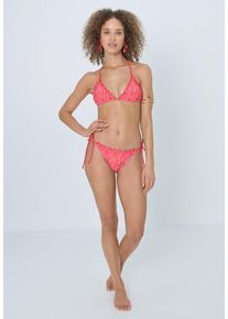 Triangel-Bikini LSCN BY LASCANA, Damen, Gr. 32, Cup A/B, coral crush, Recycling-Polyamid, bedruckt, Bikini-Sets Triangel-Bikini, mit stylischem Allover-Print
