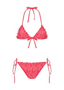 Triangel-Bikini LSCN BY LASCANA, Damen, Gr. 38, Cup A/B, coral crush, Recycling-Polyamid, bedruckt, Bikini-Sets Triangel-Bikini, mit stylischem Allover-Print