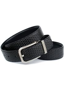 Lederg&uuml;rtel Anthoni Crown, Herren, Gr. 100, schwarz, Leder, Flechtoptik, unifarben, G&uuml;rtel Lederg&uuml;rtel, zum Wenden eine Seite Felchtoptik