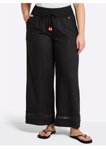 Webhose sheego, Damen, Gr. 52, Normalgr&ouml;&szlig;en, schwarz, 100% Viskose, unifarben, Hosen Webhose