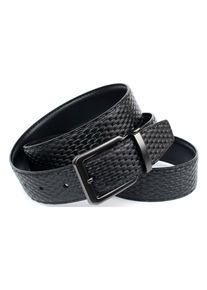 Lederg&uuml;rtel Anthoni Crown, Herren, Gr. 85, schwarz, Leder, gemustert, unifarben, G&uuml;rtel Lederg&uuml;rtel, Klassischer Wendeg&uuml;rtel Hirsch-/Flechtpr&auml;gung