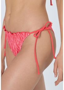 Triangel-Bikini LSCN BY LASCANA, Damen, Gr. 34, Cup A/B, coral crush, Recycling-Polyamid, bedruckt, Bikini-Sets Triangel-Bikini, mit stylischem Allover-Print