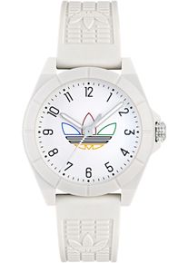 Quarzuhr adidas originals "PROJECT FOUR", wei&szlig;, Armbanduhren, Damen, Quarzuhr, Armbanduhr, Herrenuhr, Damenuhr, unisex, Resinarmband