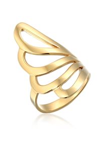 Silberring NENALINA "Ring Basic Wellen Geschwungen Schlicht 925 Silber" Gr. 56, gold, Fingerringe, Damen, 56, Silber 925 (Sterlingsilber), Silberring