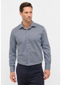 Langarmhemd Eterna "MODERN FIT", Herren, Gr. 44, Normalgr&ouml;&szlig;en, navy, Twill, 100% Baumwolle, tailliert, Manschette, Hemden Langarmhemd, NON IRON (b&uuml;gelfrei)