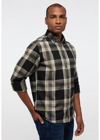 Langarmhemd Eterna "REGULAR FIT", Herren, Gr. M, US-Gr&ouml;&szlig;en, grau, Flanell, 70% cotton, 30% Lyocell, normal, Manschette, Hemden Langarmhemd