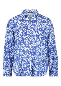 Longbluse Betty Barclay "Longbluse langarm", Damen, Gr. 48, blau (wei&szlig;, blau), Obermaterial: 100% Baumwolle CO., Blusen Longbluse