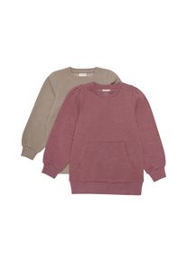 Sweatshirt Minymo "Rundhalspullover MISweatshirt", M&auml;dchen, Gr. 140, rot (apple butter), Obermaterial: 60% Baumwolle CO. 40% Polyester PES., Blusen Sweatshirt