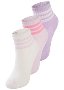 Funktionssocken adidas Performance "3S KD C CRW 3P", Kinder, Gr. 19-21, powder plum, wei&szlig;, ice lavender, Obermaterial: 63% Baumwolle, 32% Polyester, 4% Elasthan, 1% Polyamid, Socken Funktionssocken