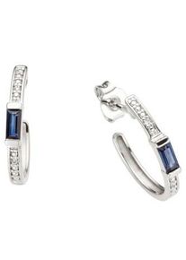 Paar Ohrstecker Firetti "Schmuck Geschenk Gold 333 Ohrschmuck Farbstein Edelstein Saphir", bunt (wei&szlig;goldfarben, blau, blau), Ohrringe, Damen, 11mm, 0,01 P2 = erkennbare Einschl&uuml;sse, Diamanten Wei&szlig;gold 333, Diamanten, Wei&szlig;gold 333, Paar Ohrstecker, mit Saphir - mit Brillant