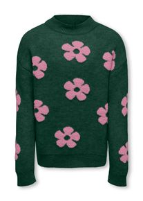 Strickpullover KIDS Only "KOGNAJA L/S FLOWER PULLOVER KNT", M&auml;dchen, Gr. 158/164, pineneedle pattern:mauve orchid flowers, Strick, Obermaterial: 55% Polyacryl, 30% Polyamid, 15% Polyester, gemustert, regular fit, Rundhals, Pullover Strickpullover