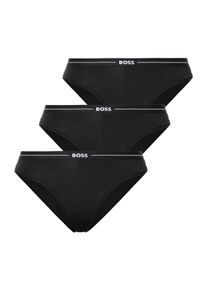 Slip BOSS "3P BRIEF", Damen, Gr. XS (34), 3 Stk., schwarz (schwarz 001), Jersey, Obermaterial: 90% Baumwolle, 10% Elasthan, unifarben, k&ouml;rpernah, Unterhosen Slip, mit elastischen Logobund