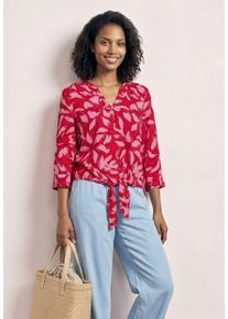 Druckbluse Street One, Damen, Gr. 42, salsa rot, Web, Obermaterial: 100% Viskose, gebl&uuml;mt, normal h&uuml;ftlang, Rundhals, 1-Knopf-Manschette, Blusen Druckbluse, 3/4-Arm Sommerbluse mit floralem Muster