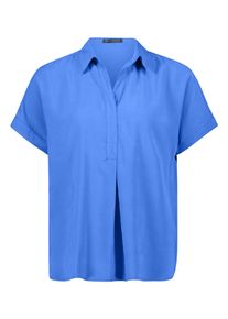 Schlupfbluse Betty Barclay "Schlupfbluse mit Kragen", Damen, Gr. 46, blau (adria blau), Obermaterial: 83% Modal CMD. 17% Polyester PES., Blusen Schlupfbluse