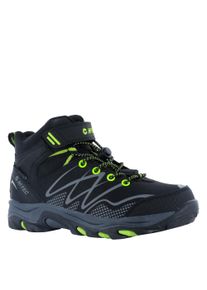 Wanderschuh Hi-Tec "Blackout Mid WP Jr Jr", Jungen, Gr. 35, schwarz, lime, Obermaterial: 100% Synthetik synthetic., Schuhe Wanderschuh