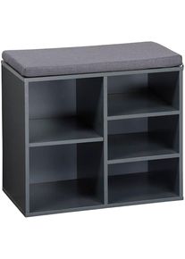 Schuhschrank Kesper "Kesper Schuhschrank mit Sitzkissen, FSC", grau, B:51,5cm H:48cm T:29,5cm, FSC-zertifizierter Holzwerkstoff, Schr&auml;nke, Schuhschrank