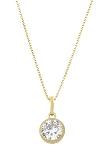 Kette mit Anh&auml;nger Amor "2014374", gold (gelbgoldfarben, wei&szlig;), Halsketten, Damen, Gelbgold 375, L: 45, Kette mit Anh&auml;nger, Made in Germany - mit Zirkonia (synth.)