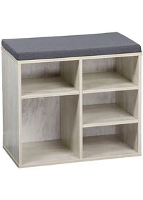 Schuhschrank Kesper "Kesper Schuhschrank mit Sitzkissen, FSC", wei&szlig;, gek&auml;lkt, B:51,5cm H:48cm T:29,5cm, FSC-zertifizierter Holzwerkstoff, Schr&auml;nke, Schuhschrank
