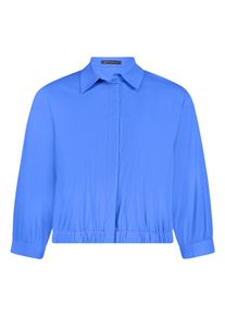 Outdoorbluse Betty Barclay "Blusenjacke mit Kragen", Damen, Gr. 42, blau (adria blau), Obermaterial: 71% Baumwolle CO. 26% Polyamid PA. 3% Elasthan EL., Blusen Outdoorbluse