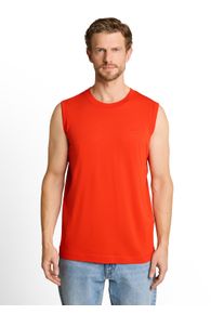 T-Shirt Tom Tailor, Herren, Gr. XL, orange rot, Single Jersey, Obermaterial: 100% Baumwolle, unifarben, regular fit normal, Rundhals, Shirts T-Shirt, mit Logo Print