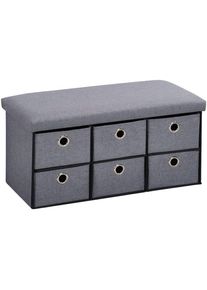 Sitztruhe Kesper "Kesper Sitzbank mit Aufbewahrungsboxen", grau, grau, B:76cm H:38cm T:38cm, MDF, Sitzb&auml;nke, Sitztruhe