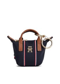 Schl&uuml;sselanh&auml;nger Tommy Hilfiger "TH CHARMS POPETTE NANO", Damen, dunkelblau, Leder, Nylon, Schl&uuml;sselanh&auml;nger Schl&uuml;sselanh&auml;nger, Taschen Charm, Bag Charm mit Anh&auml;nger f&uuml;r Einkaufchips