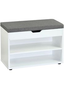 Schuhschrank Kesper "Kesper Schuhschrank mit Sitzkissen, FSC", wei&szlig;, B:60cm H:45cm T:30cm, FSC-zertifizierter Holzwerkstoff, Schr&auml;nke, Schuhschrank, mit Klappe / zus&auml;tzliches Stauraumfach